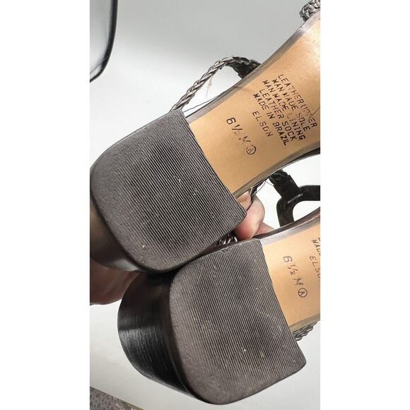 Enzo Angiolini Elson Brown Leather Slip On Sandal Mules Size 6.5M Made In Brazil - Picture 10 of 10